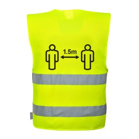   Portwest Távolságtartásra figyelmeztető jól láthatósági mellény 1,5 m
