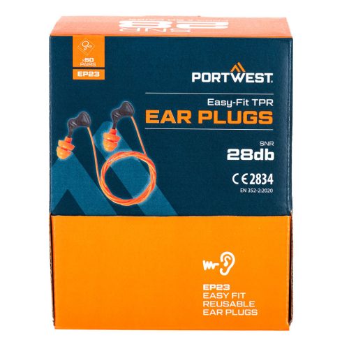 Portwest Könnyen illeszkedő TPR füldugók (50 pár)