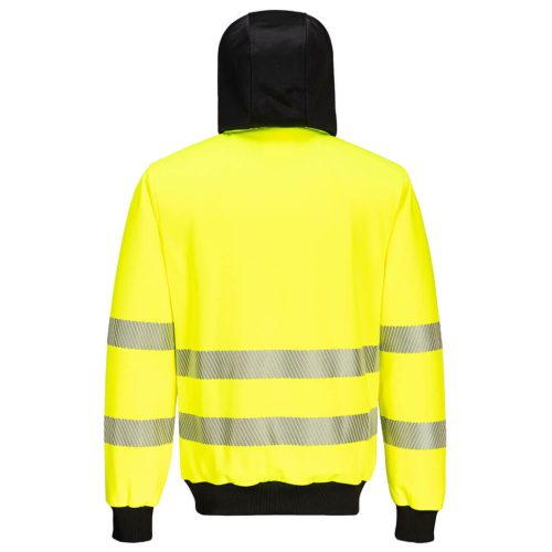 Portwest PW3 Hi-Vis cipzáras kapucnis pulóver